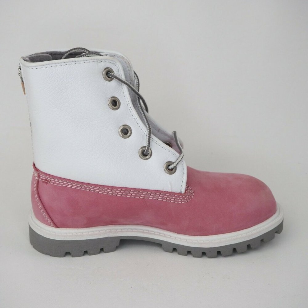 Timberland Little Kids Boots Leather SPD UP Pink Grey - Picture 4 of 12